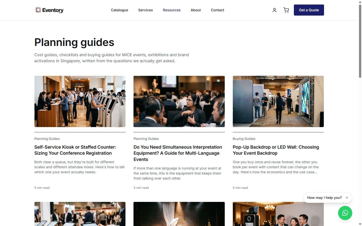 Planning guides that bring in search traffic.