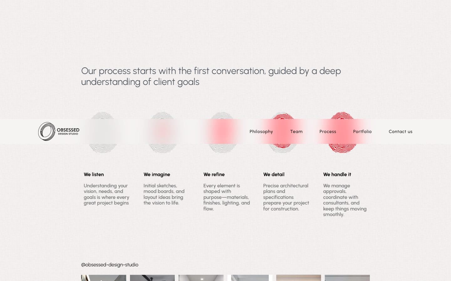 The process, from first conversation to handover.