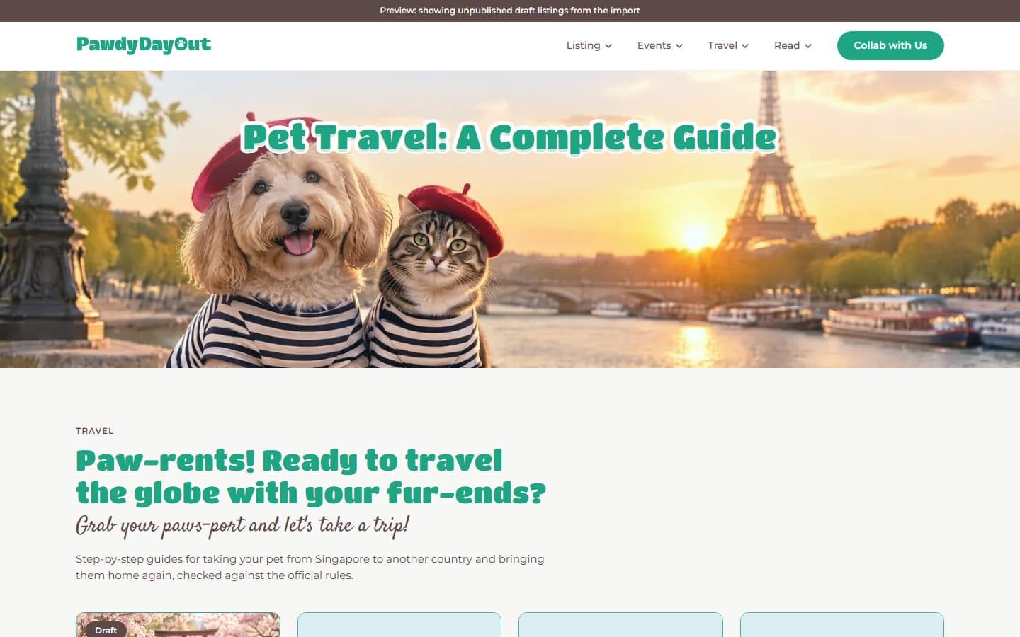 Pet travel guides by country.