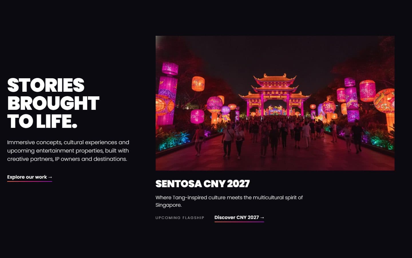 Stories brought to life: a pinned horizontal pan of concepts.