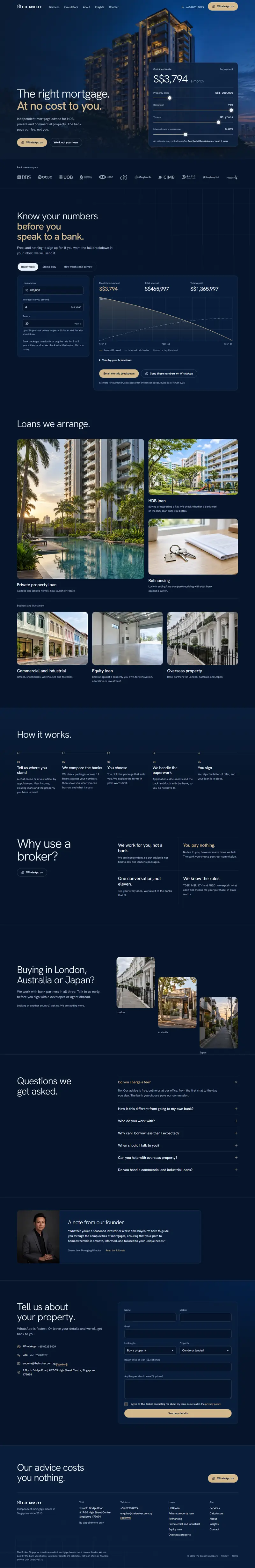 The Broker Singapore website, full page